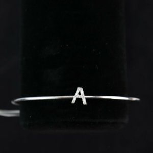 LaSoula Diamond Initial A Pendant Bracelet Silver